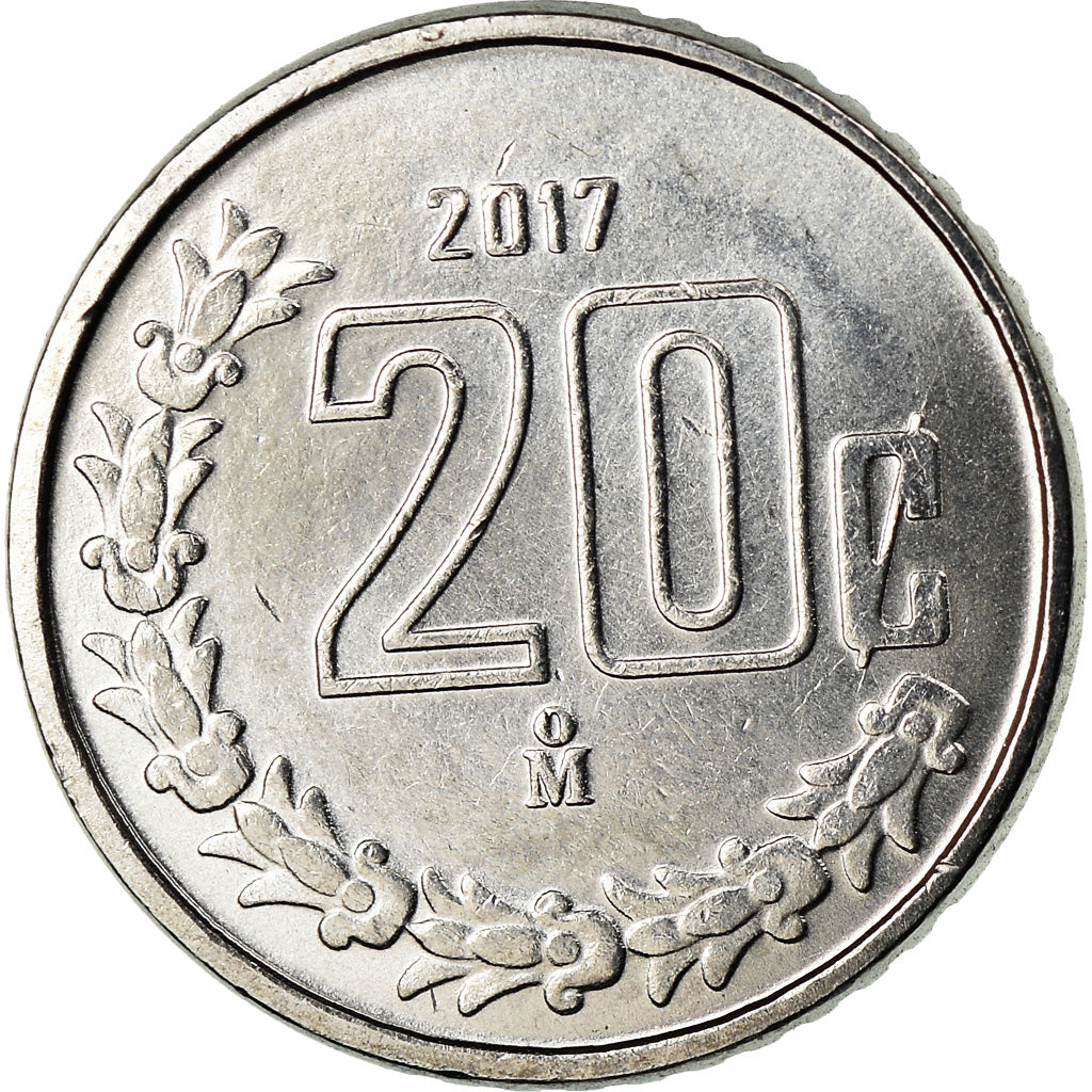 Moneta, Messico, 20 Centavos, 2017, Mexico City, SPL, Acciaio inossidabile