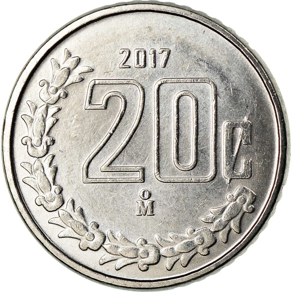 Coin, Mexico, 20 Centavos, 2017, Mexico City, MS(63), Stainless Steel, KM:935
