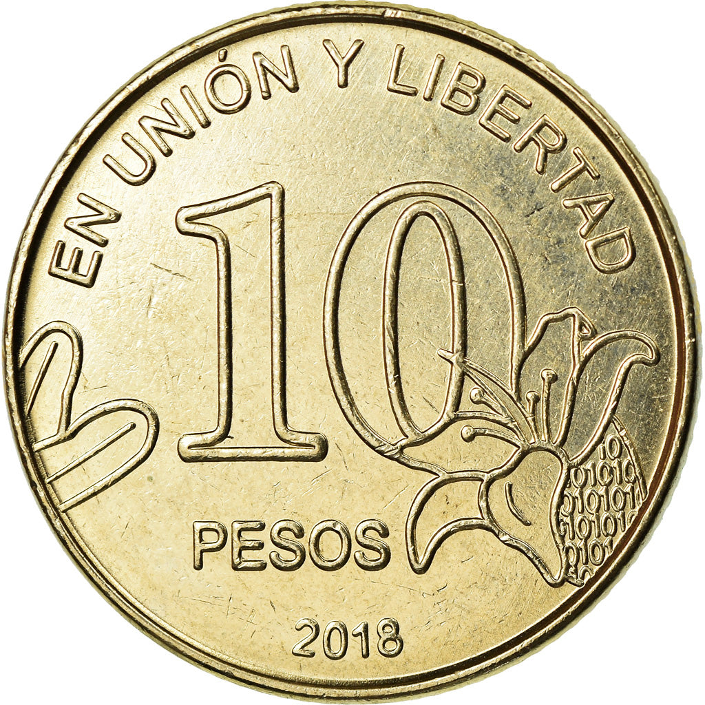 Monnaie, Argentine, 10 Pesos, 2018, SPL, Maillechort