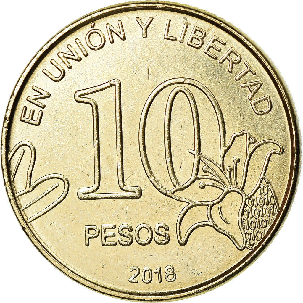 Moneta, Argentina, 10 Pesos, 2018, MS(63), Melchior
