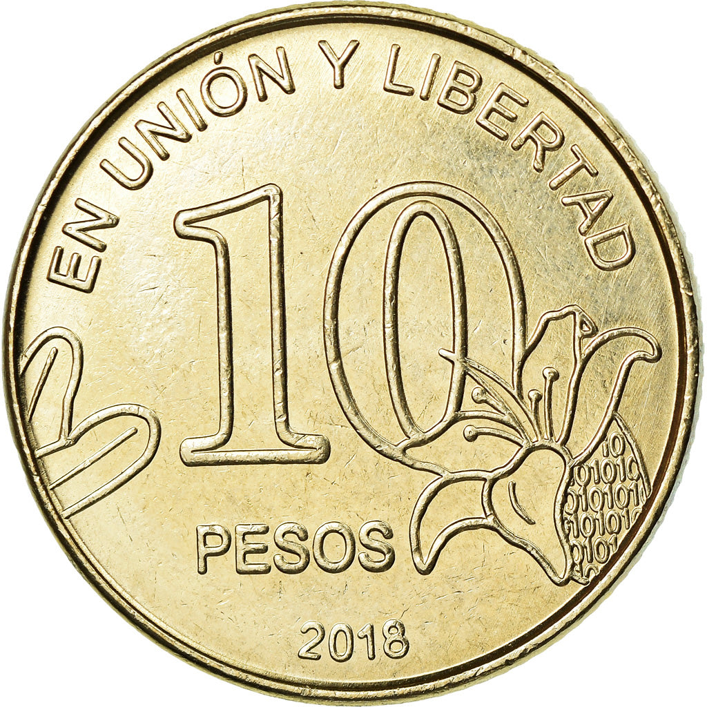 Münze, Argentinien, 10 Pesos, 2018, UNZ, Maillechort