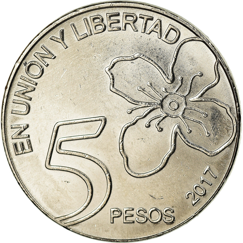 Coin, Argentina, 5 Pesos, 2017, MS(63), Stainless Steel