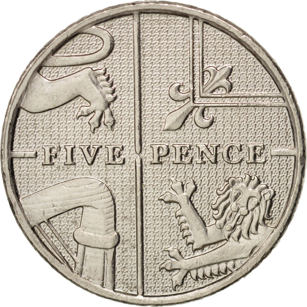 Great Britain, Elizabeth II, 5 Pence, 2009, AU(50-53), Copper-nickel, KM:1109