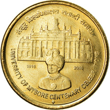 Moneta, India, 5 Rupees, 2016, Université de Mysore, MS(63), Mosiądz niklowy
