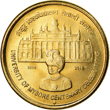 Coin, India, 5 Rupees, 2016, Université de Mysore, MS(63), Nickel-brass