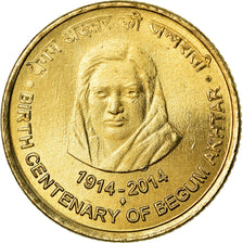 Coin, India, 5 Rupees, 2014, Begum Akhtar, MS(63), Nickel-brass