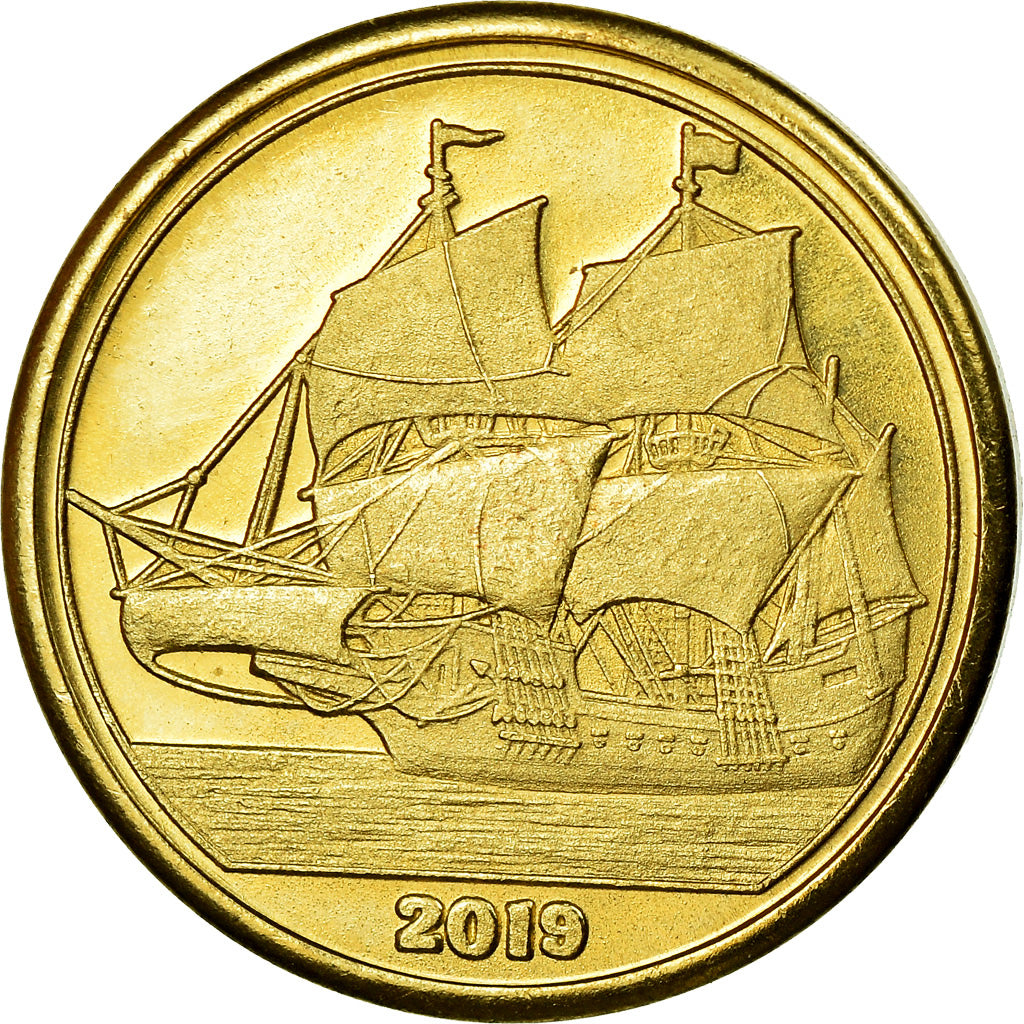 Coin, Haiti, 25 Cents, 2019, Ile de la Tortue, MS(63), Brass