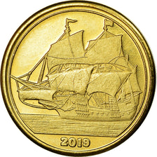 Coin, Haiti, 25 Cents, 2019, Ile de la Tortue, MS(63), Brass
