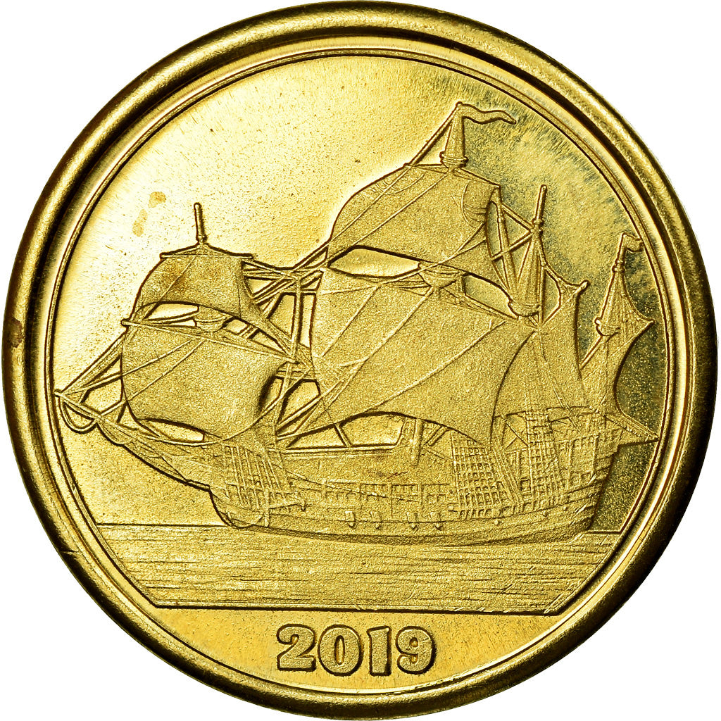 Coin, Haiti, 50 Cents, 2019, Ile de la Tortue, MS(63), Brass
