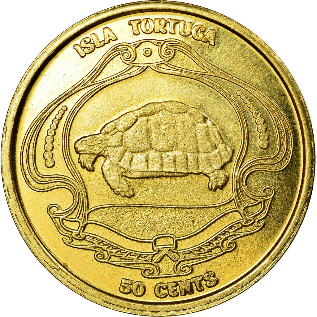 Coin, Haiti, 50 Cents, 2019, Ile de la Tortue, MS(63), Brass