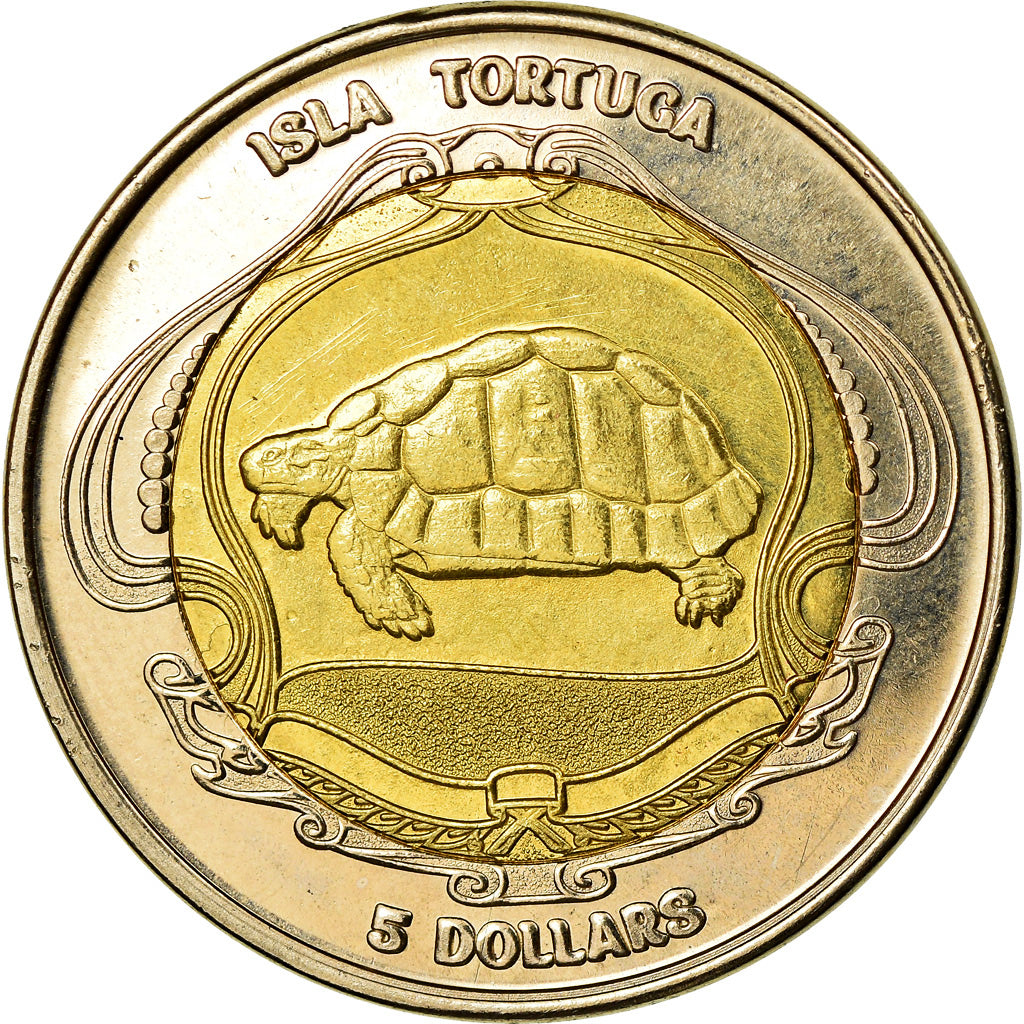 Coin, Haiti, 5 Dollars, 2019, Ile de la Tortue, MS(63), Bi-Metallic