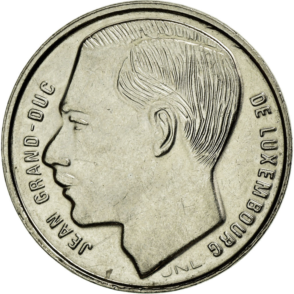 Coin, Luxembourg, Jean, Franc, 1991, AU(50-53), Nickel plated steel, KM:63
