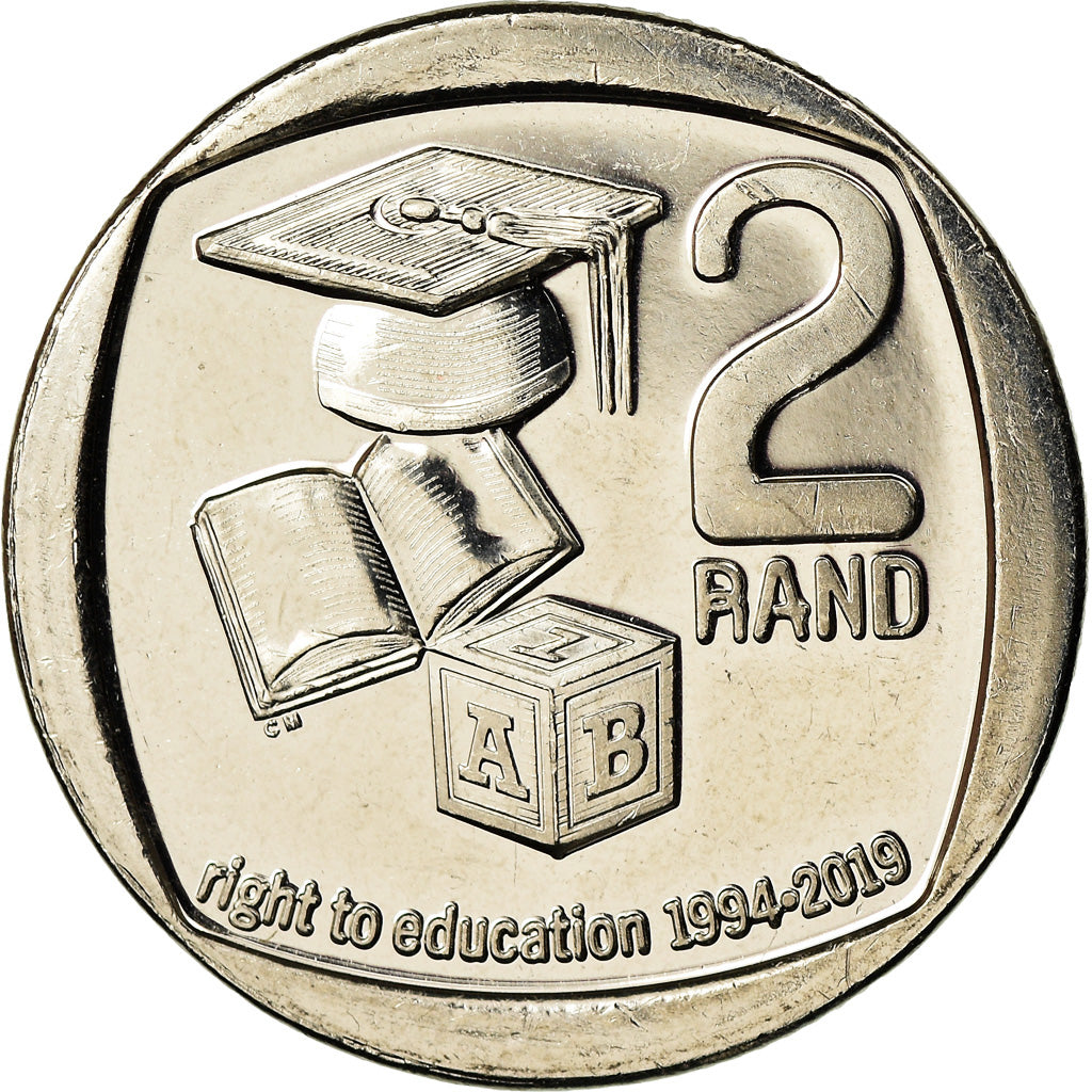 Münze, Südafrika, 2 Rand, 2019, Droit à l'éducation, UNZ, Copper plated