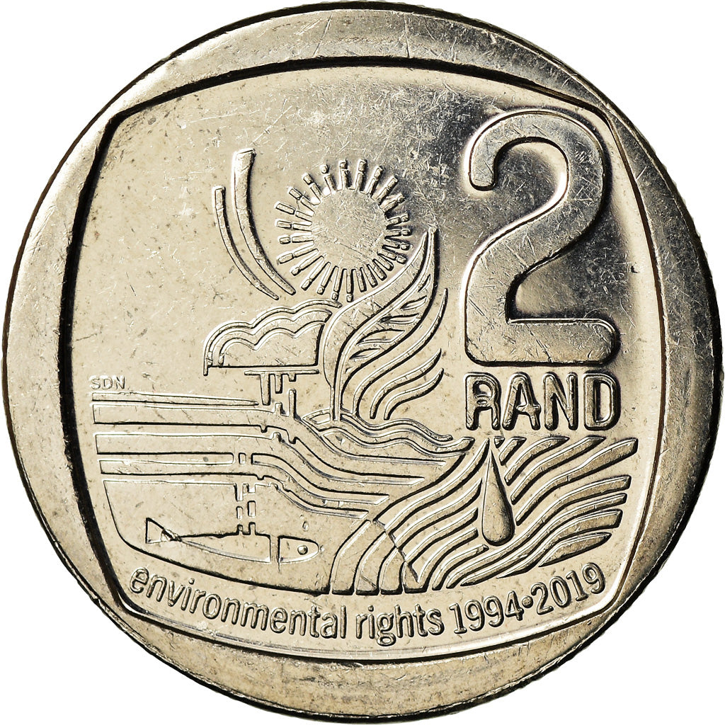 Coin, South Africa, 2 Rand, 2019, Droits de l'environnement, MS(63), Copper