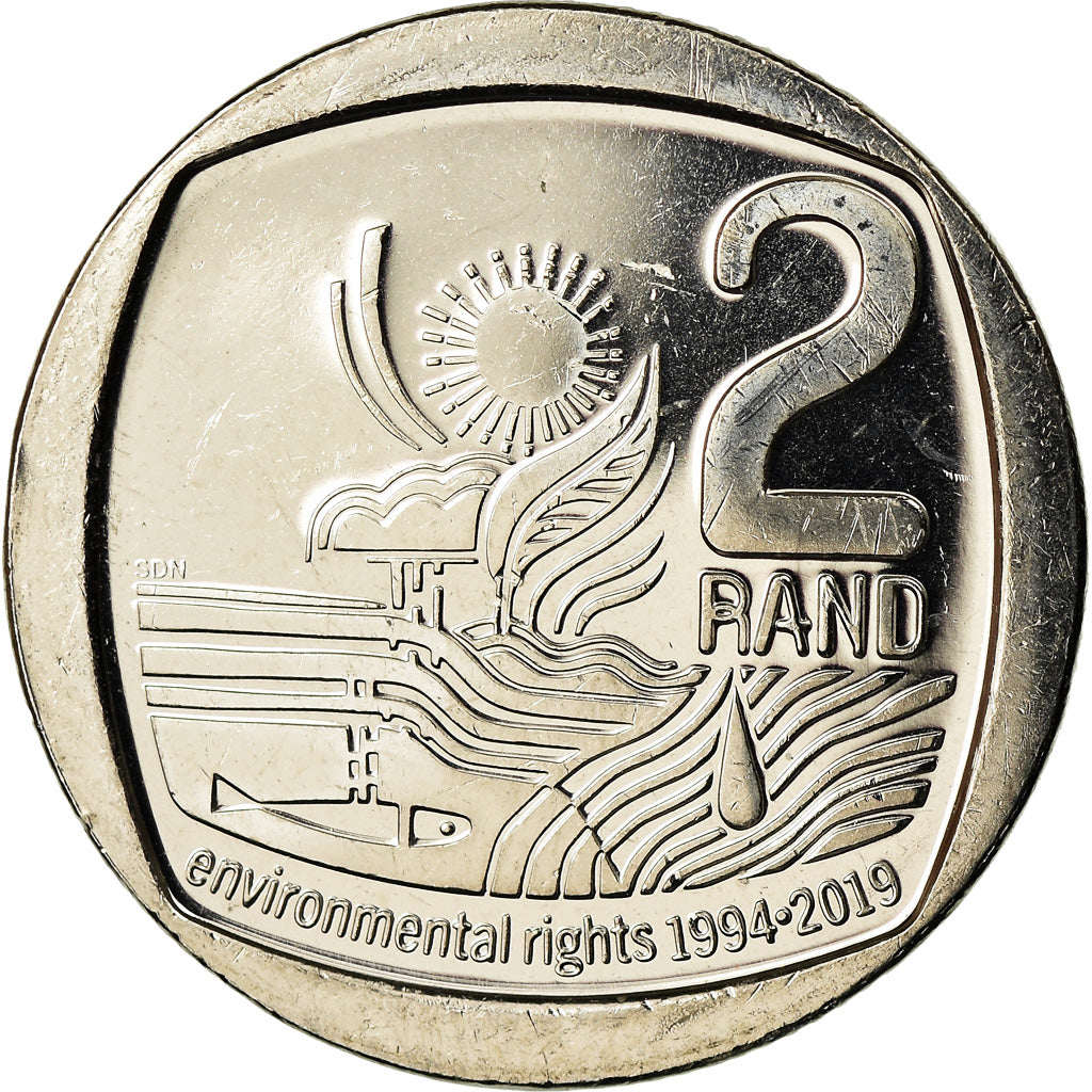 Coin, South Africa, 2 Rand, 2019, Droits de l'environnement, MS(63), Copper