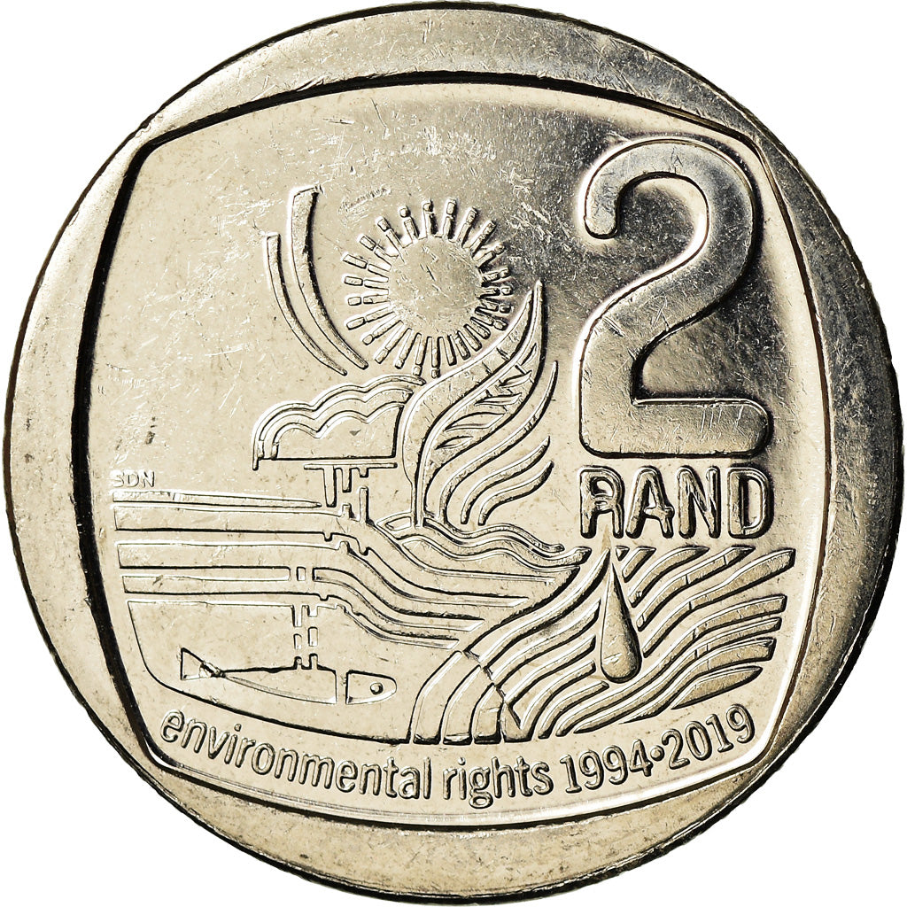 Coin, South Africa, 2 Rand, 2019, Droits de l'environnement, MS(63), Copper