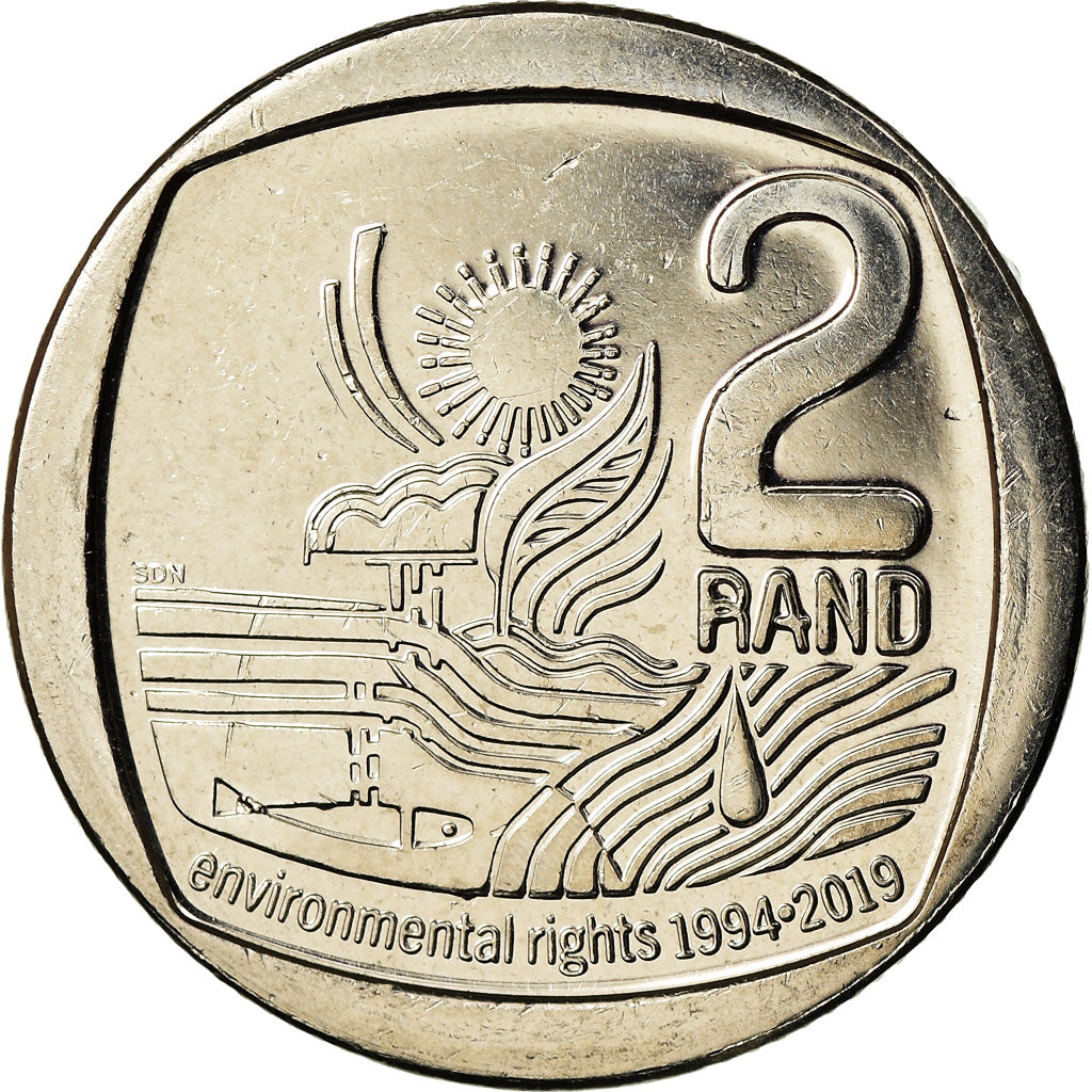 Coin, South Africa, 2 Rand, 2019, Droits de l'environnement, MS(63), Copper