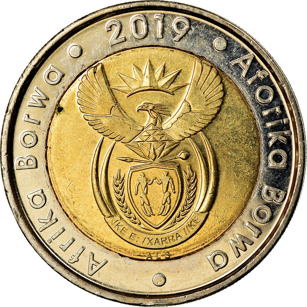 Moneda, Sudáfrica, 5 Rand, 2019, 25 ans de démocratie constitutionnelle, SC