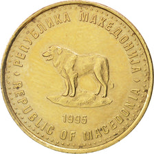 Macedonia, Denar, 1995, AU(50-53), Brass, KM:5