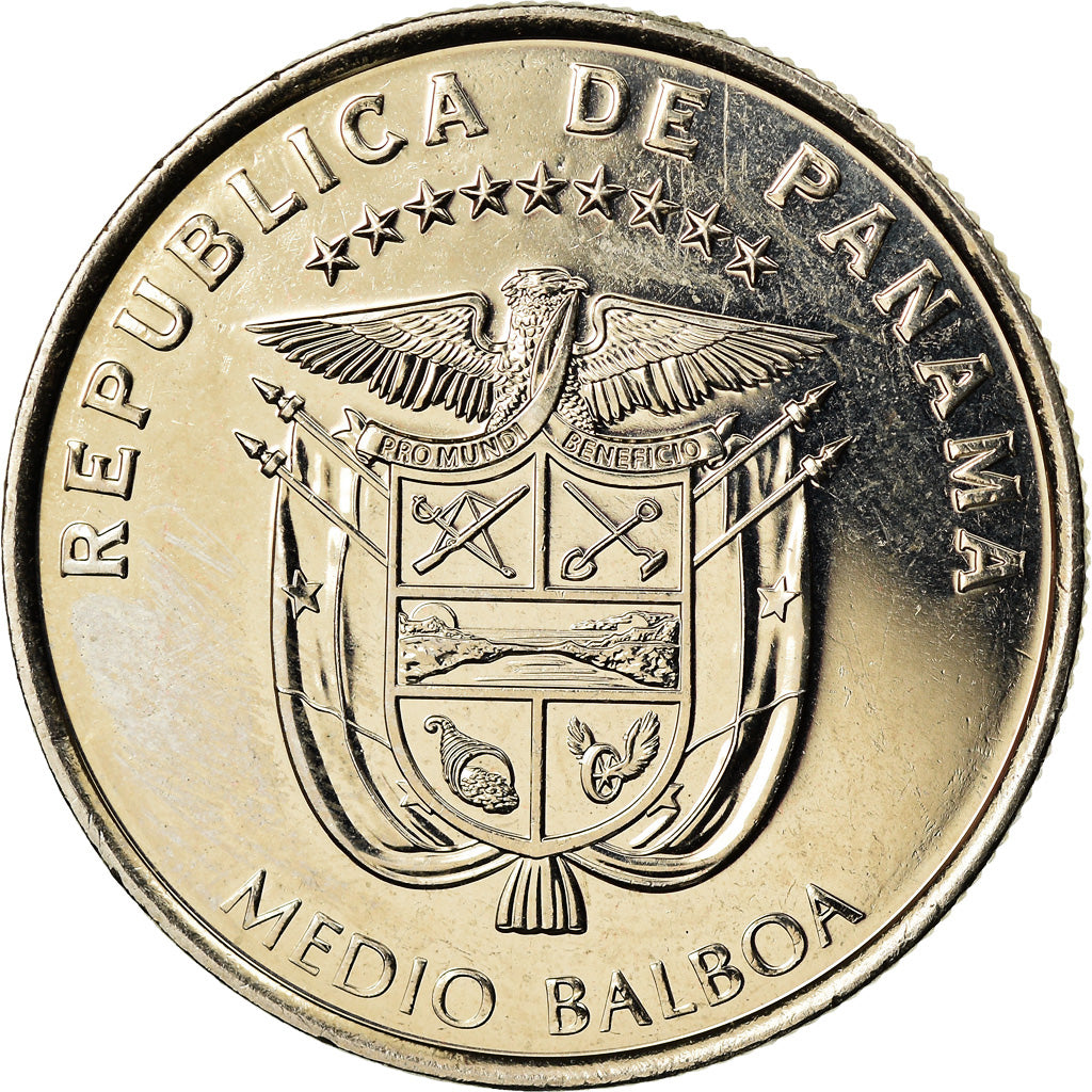 Moneda, Panamá, 1/2 Balboa, 2013, Nunez de Balboa, SC, Cobre - níquel
