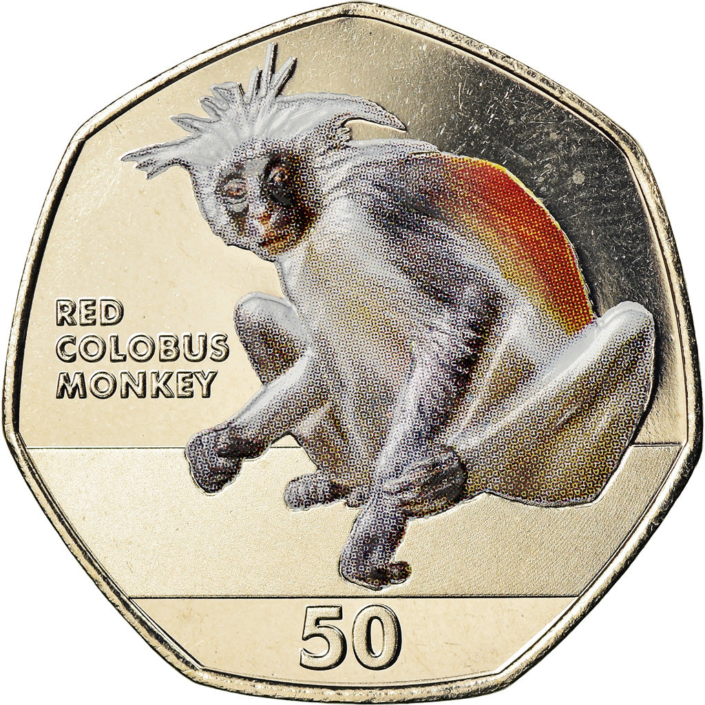 Coin, Gibraltar, 50 Pence, 2018, Colobe roux, MS(65-70), Cupro-nickel