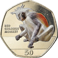 Coin, Gibraltar, 50 Pence, 2018, Colobe roux, MS(65-70), Cupro-nickel