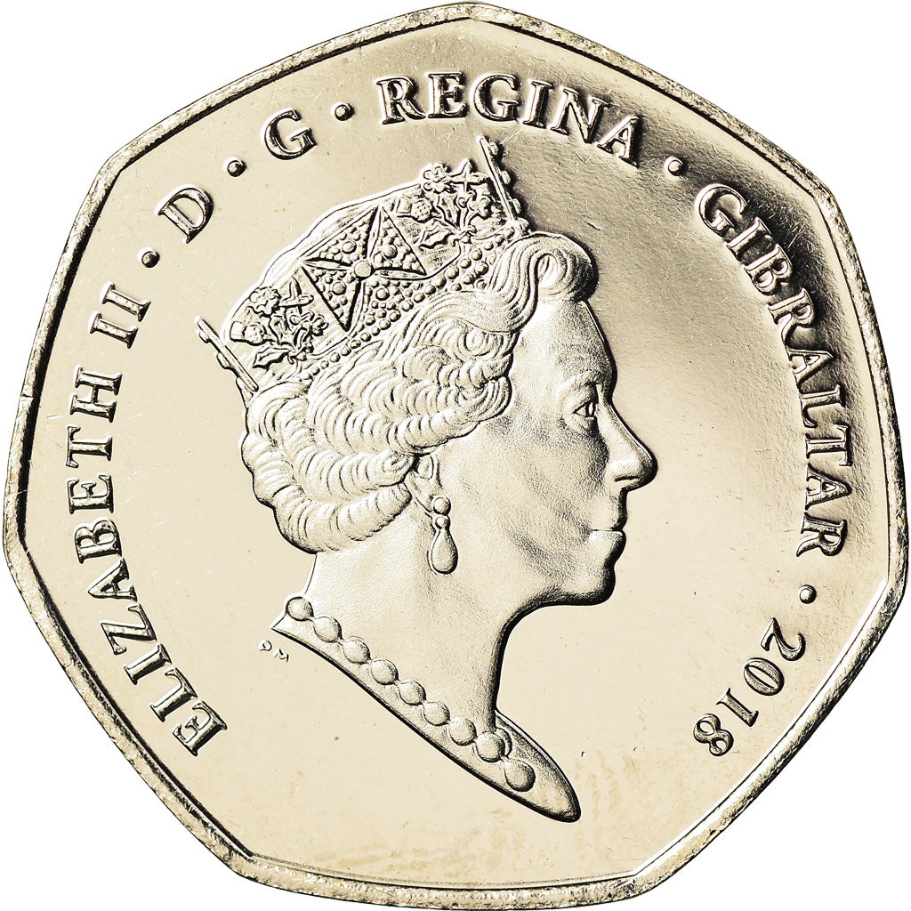 Coin, Gibraltar, 50 Pence, 2018, Colobe roux, MS(65-70), Cupro-nickel