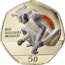 Coin, Gibraltar, 50 Pence, 2018, Colobe roux, MS(65-70), Cupro-nickel