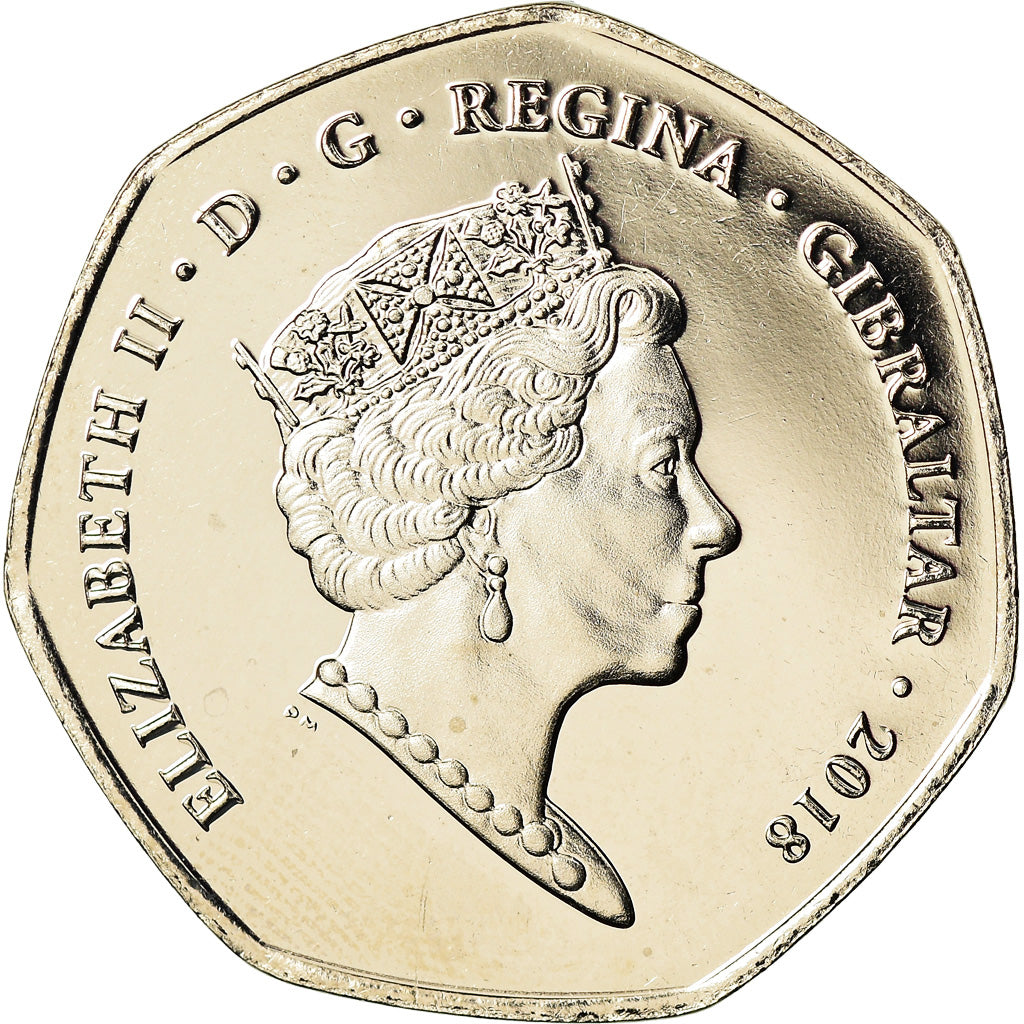 Coin, Gibraltar, 50 Pence, 2018, Colobe roux, MS(65-70), Cupro-nickel