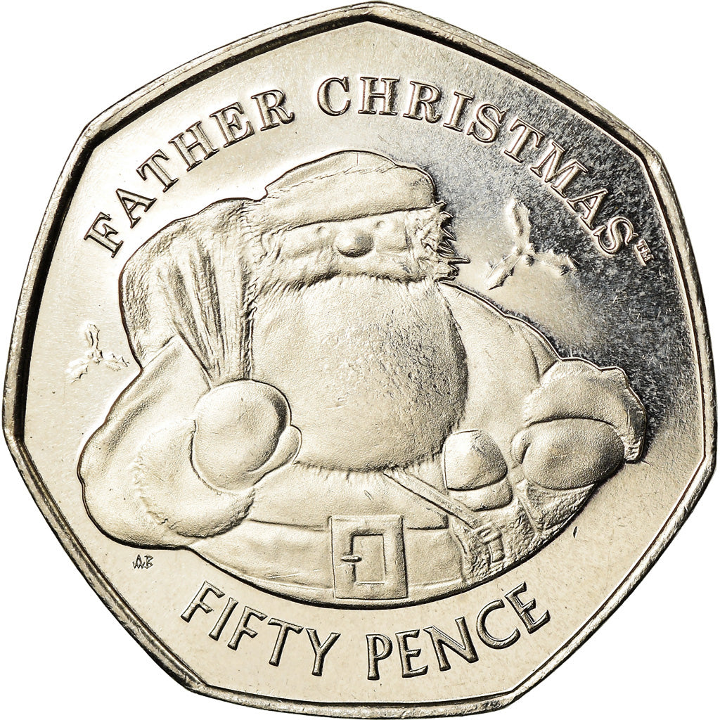 Coin, Gibraltar, 50 Pence, 2018, Père Noël, MS(63), Cupro-nickel