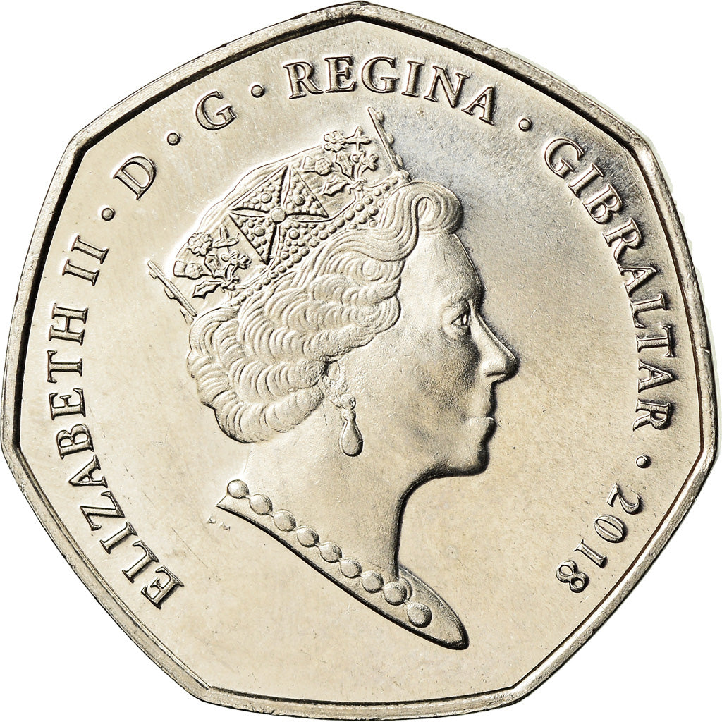 Coin, Gibraltar, 50 Pence, 2018, Père Noël, MS(63), Cupro-nickel