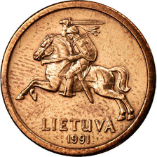 Coin, Lithuania, 10 Centu, 1991, AU(50-53), Bronze, KM:88