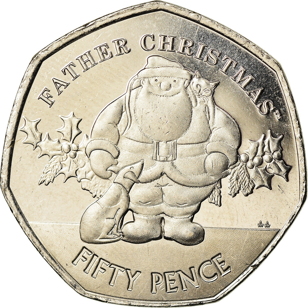 Coin, Gibraltar, 50 Pence, 2019, Père Noël, MS(63), Cupro-nickel