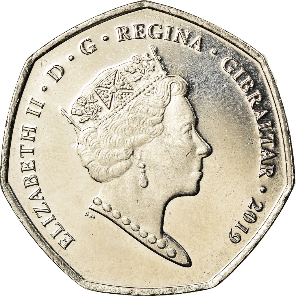 Coin, Gibraltar, 50 Pence, 2019, Père Noël, MS(63), Cupro-nickel