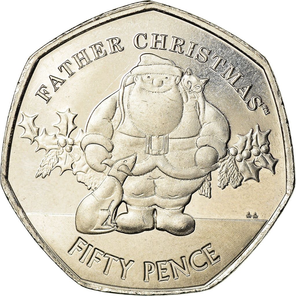 Monnaie, Gibraltar, 50 Pence, 2019, Père Noël, SPL, Cupro-nickel