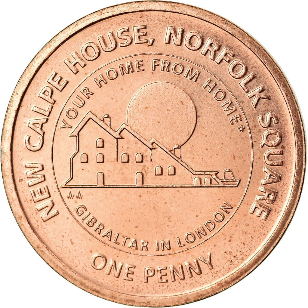 Coin, Gibraltar, Penny, 2018, MS(65-70), Bronze Plated Steel