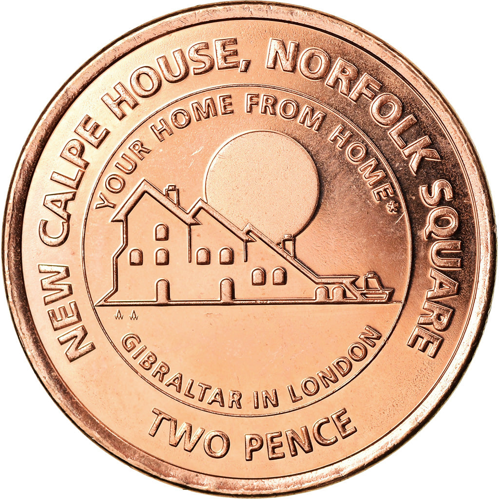 Coin, Gibraltar, 2 Pence, 2018, MS(65-70), Copper Plated Steel