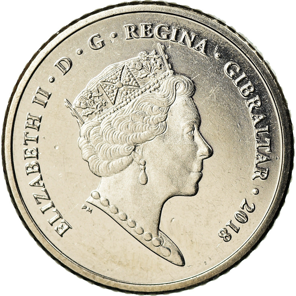 Coin, Gibraltar, 5 Pence, 2018, MS(65-70), Nickel plated steel