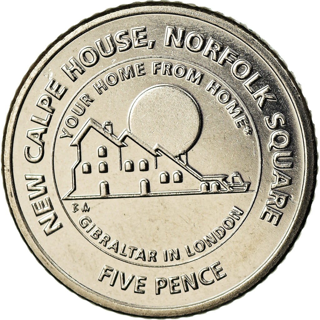 Coin, Gibraltar, 5 Pence, 2018, MS(65-70), Nickel plated steel