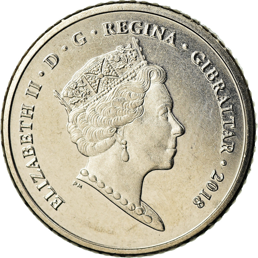 Coin, Gibraltar, 5 Pence, 2018, MS(65-70), Nickel plated steel