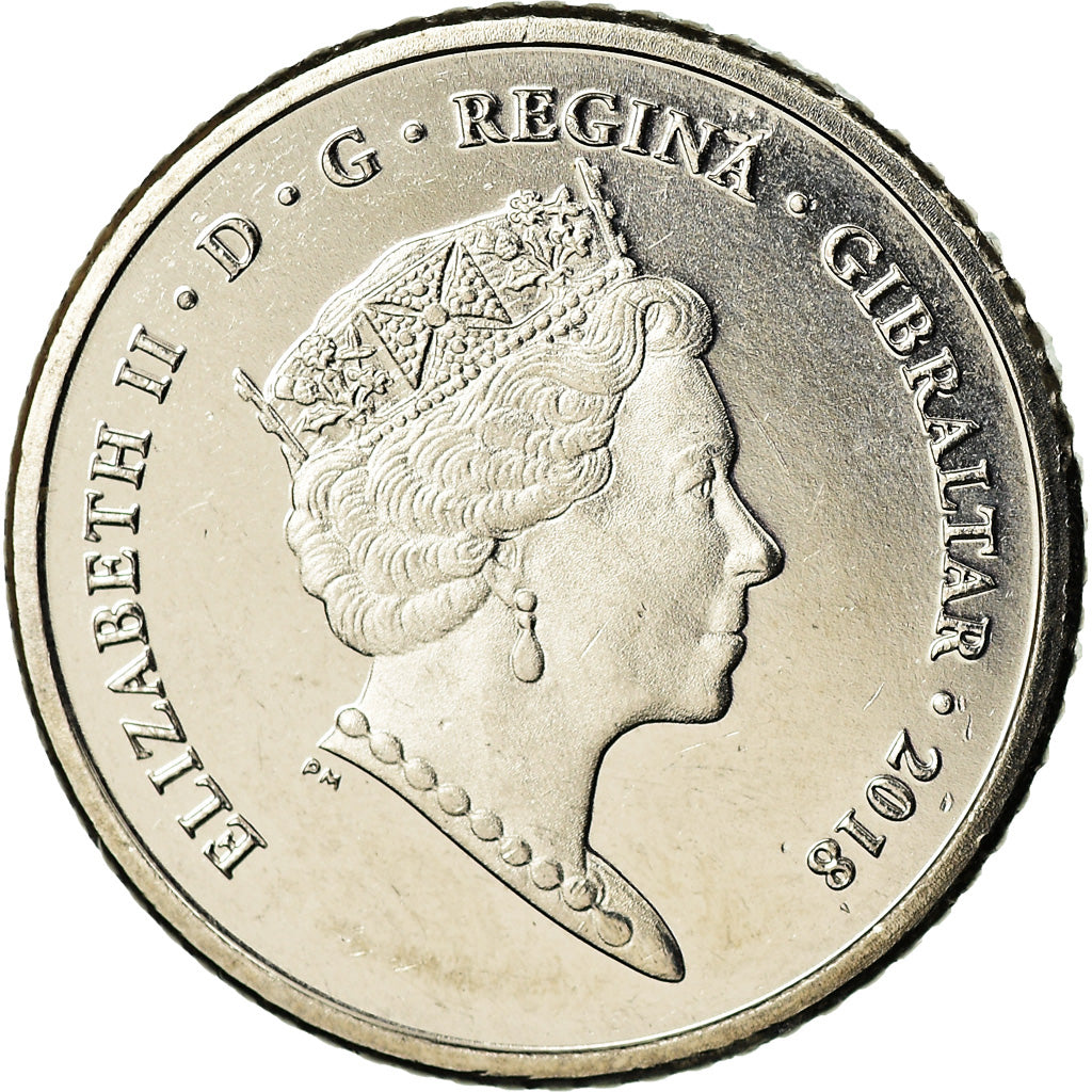 Coin, Gibraltar, 5 Pence, 2018, MS(65-70), Nickel plated steel