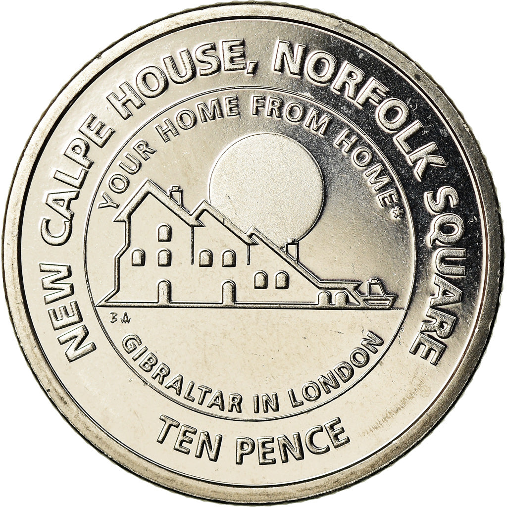 Coin, Gibraltar, 10 Pence, 2018, MS(65-70), Nickel plated steel
