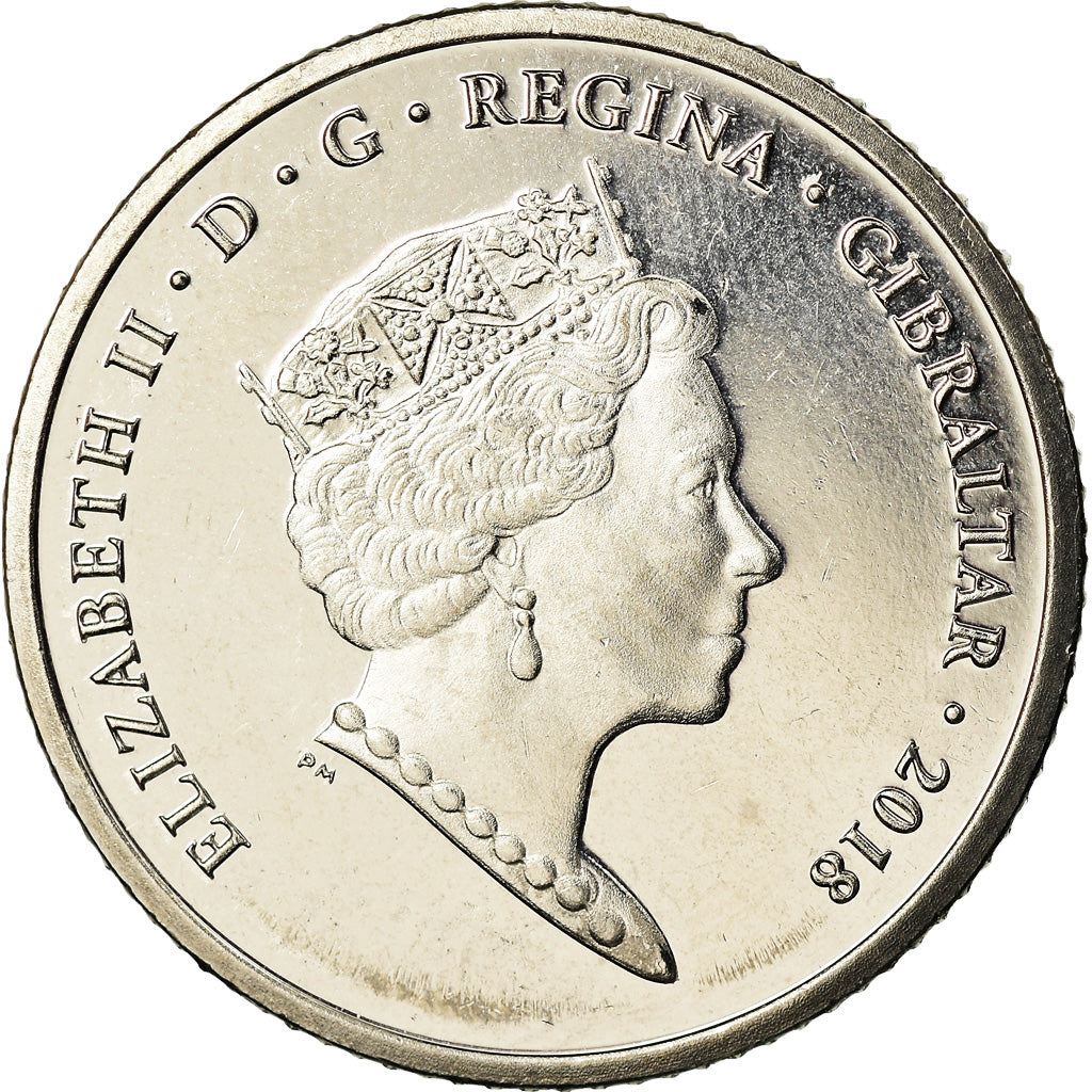 Coin, Gibraltar, 10 Pence, 2018, MS(65-70), Nickel plated steel