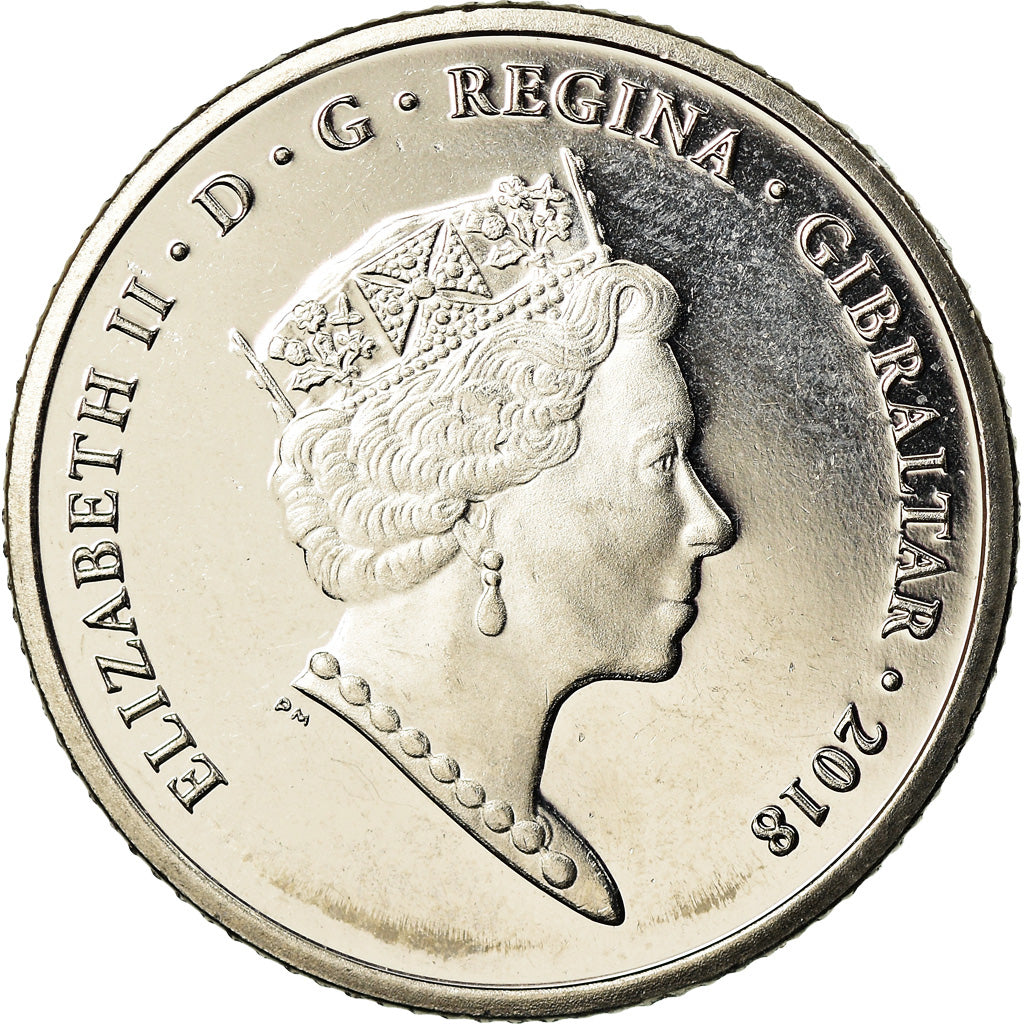 Coin, Gibraltar, 10 Pence, 2018, MS(65-70), Nickel plated steel