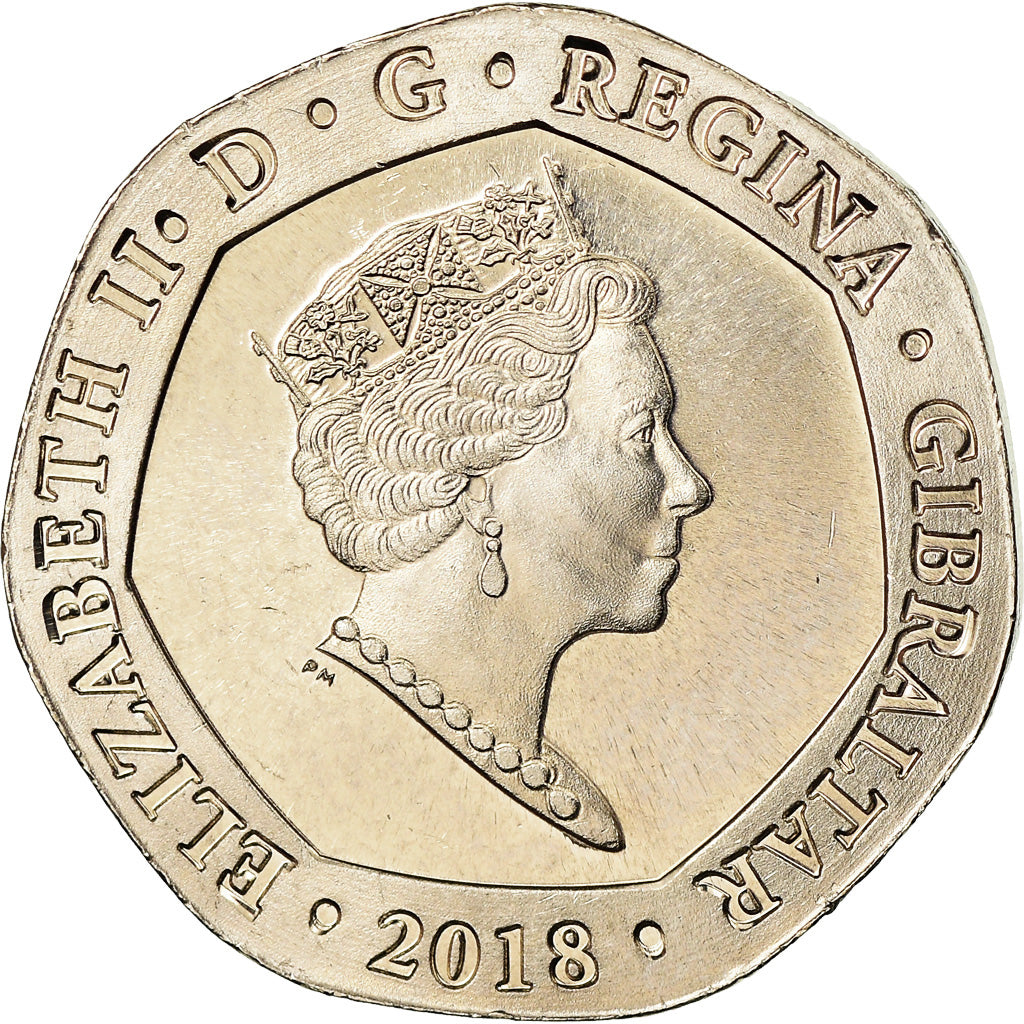 Coin, Gibraltar, 20 Pence, 2018, MS(65-70), Cupro-nickel