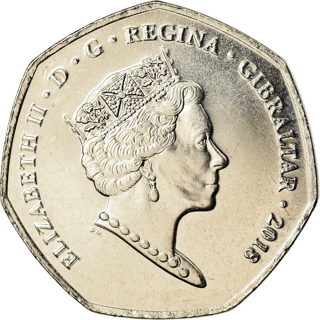 Coin, Gibraltar, 50 Pence, 2018, MS(65-70), Cupro-nickel