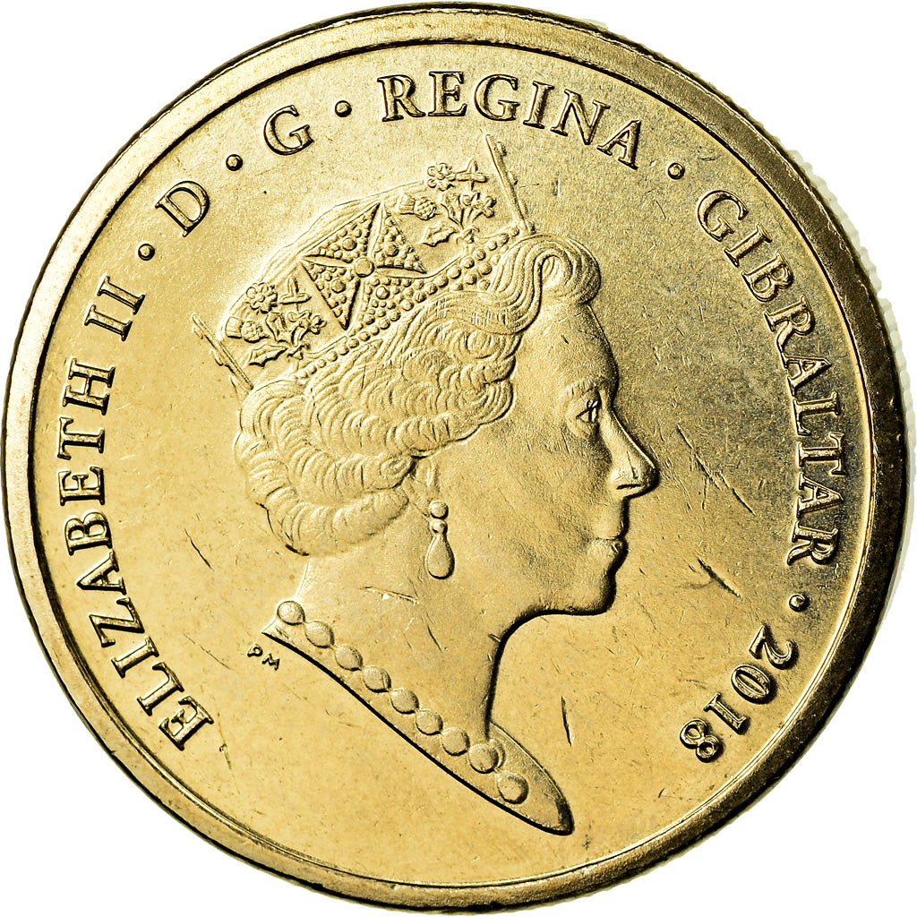 Coin, Gibraltar, Pound, 2018, MS(65-70), Nickel-brass
