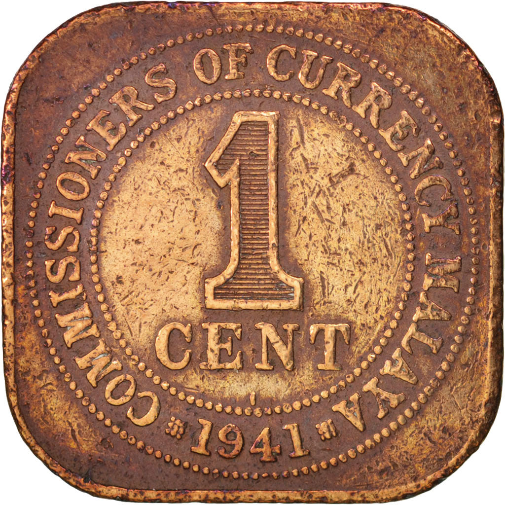 Coin, MALAYA, Cent, 1941, EF(40-45), Bronze, KM:2