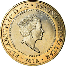 Moneta, Gibraltar, 2 Pounds, 2018, MS(65-70), Bimetaliczny