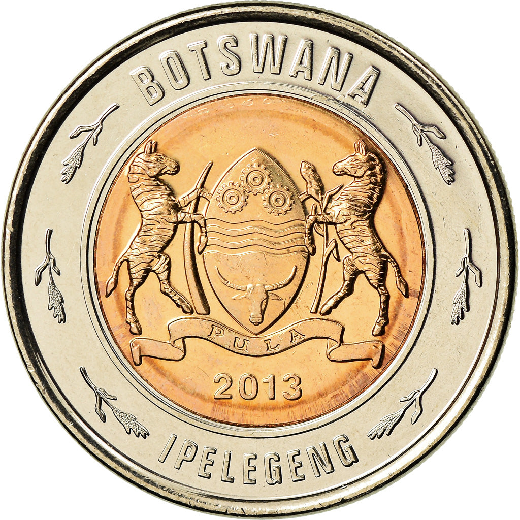 Coin, Botswana, 2 Pula, 2013, British Royal Mint, MS(63), Bi-Metallic